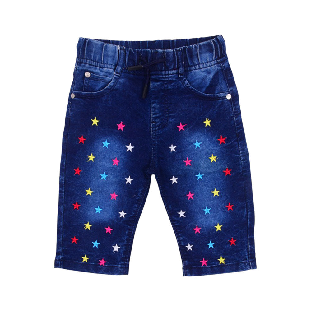 GIRLS DENIM SHORTS MS-23 6-7 YEAR DENIM MULL (466508)