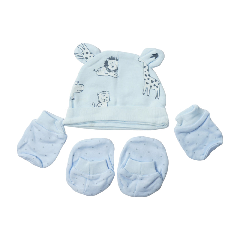BABY COTTON CAP MITTON & BOOTIES SET MDW-23 CHI COT3D65