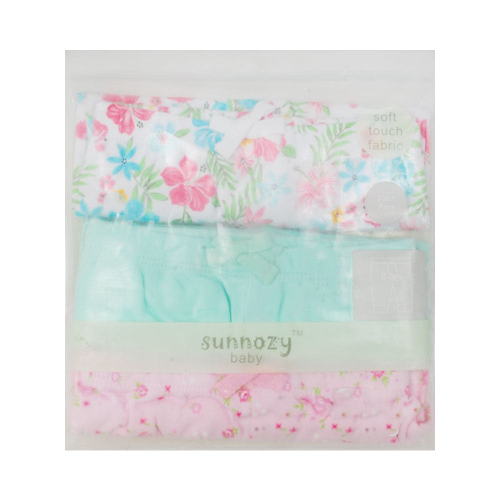 GIRLS 3PC PAJAMA SET MDW-23 6-9M CHI PT347/PT348