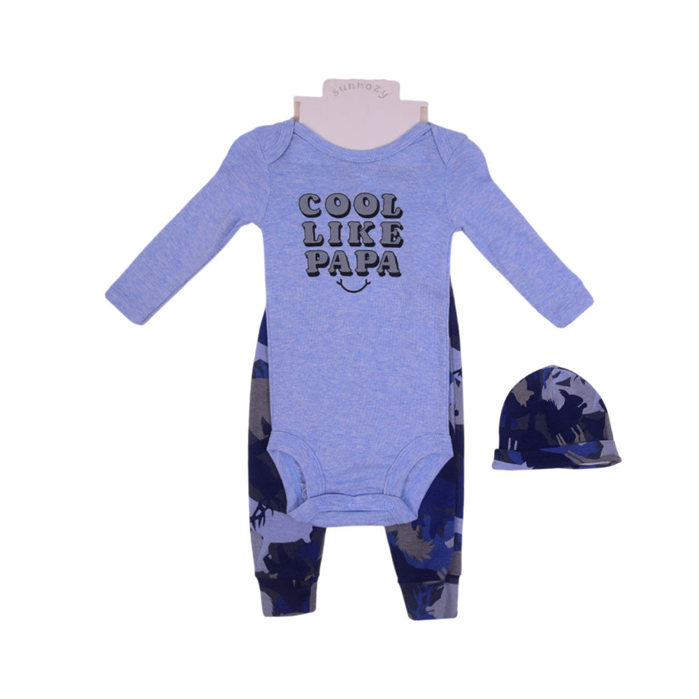 BOYS L/S 3PC PAJAMA SUIT MDW-23 0-3M CHI ST307