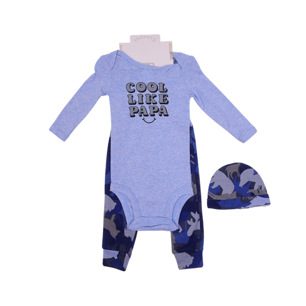 BOYS L/S 3PC PAJAMA SUIT MDW-23 3-6M CHI ST307