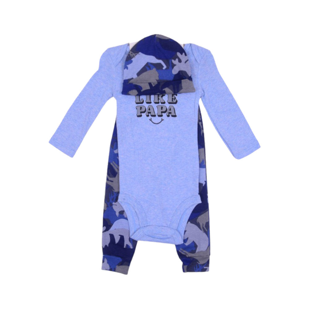 BOYS L/S 3PC PAJAMA SUIT MDW-23 6-9M CHI ST307