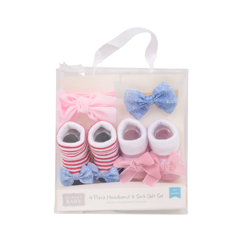 BABY BOOTIES 2 PAIR WITH 2 HEAD BANDS MDW-23 CHI 08017CH
