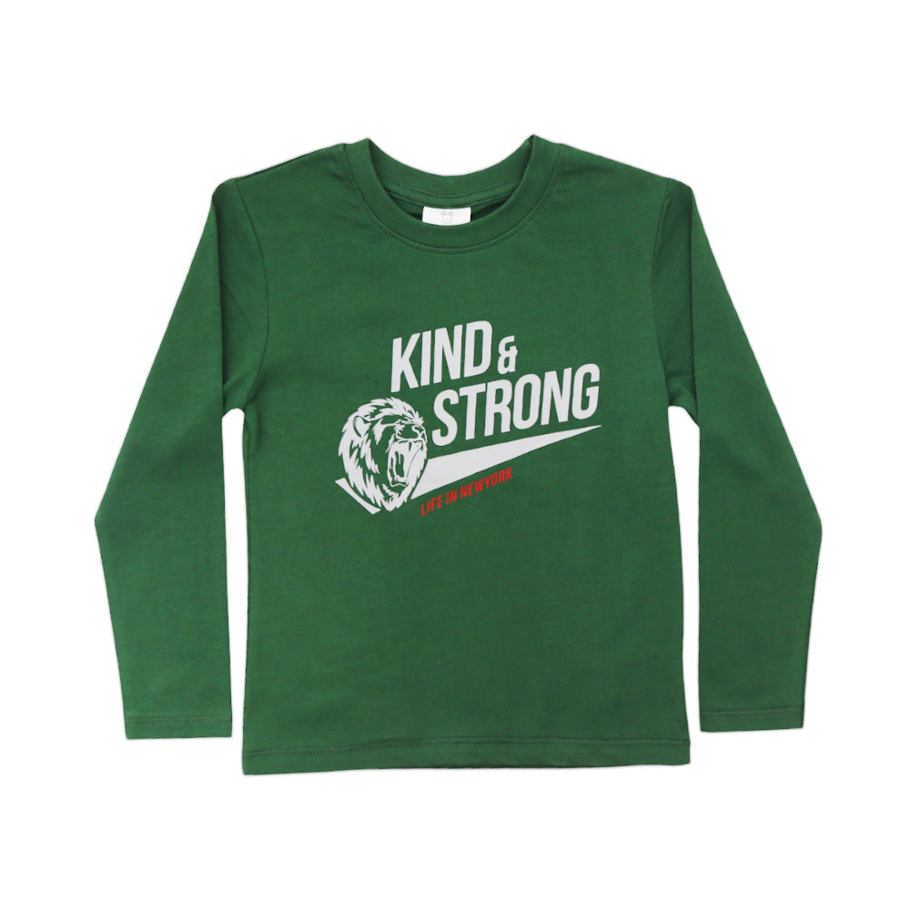 BOYS L/S T-SHIRT HOP & ROLL GREEN MZW-23 3-4 YEAR JB208