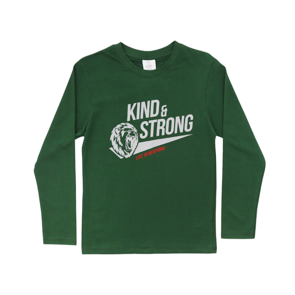 BOYS L/S T-SHIRT HOP & ROLL GREEN MZW-23 7-8 YEAR JB208