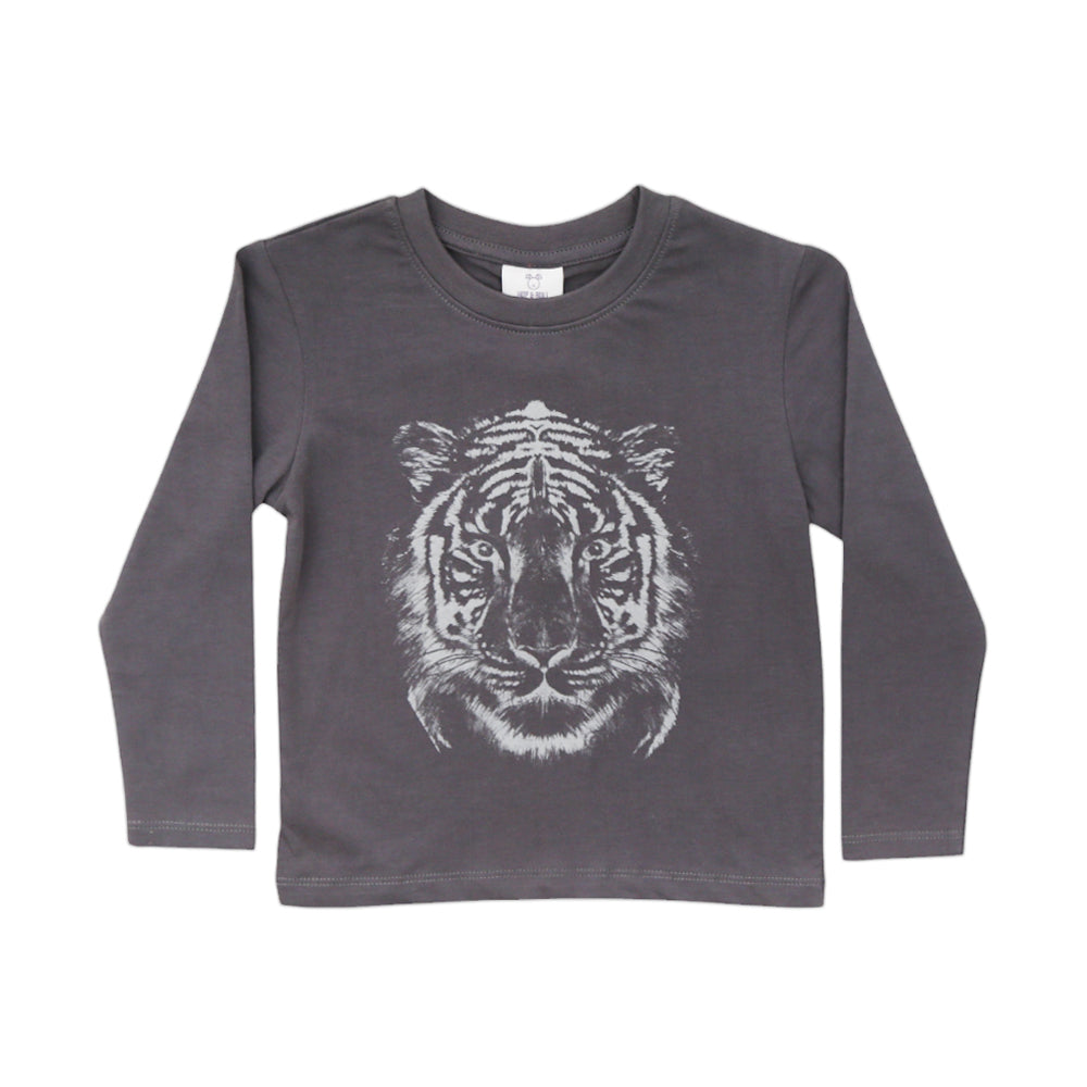 BOYS L/S T-SHIRT HOP & ROLL CHARCOAL MZW-23 2-3 YEAR JB213