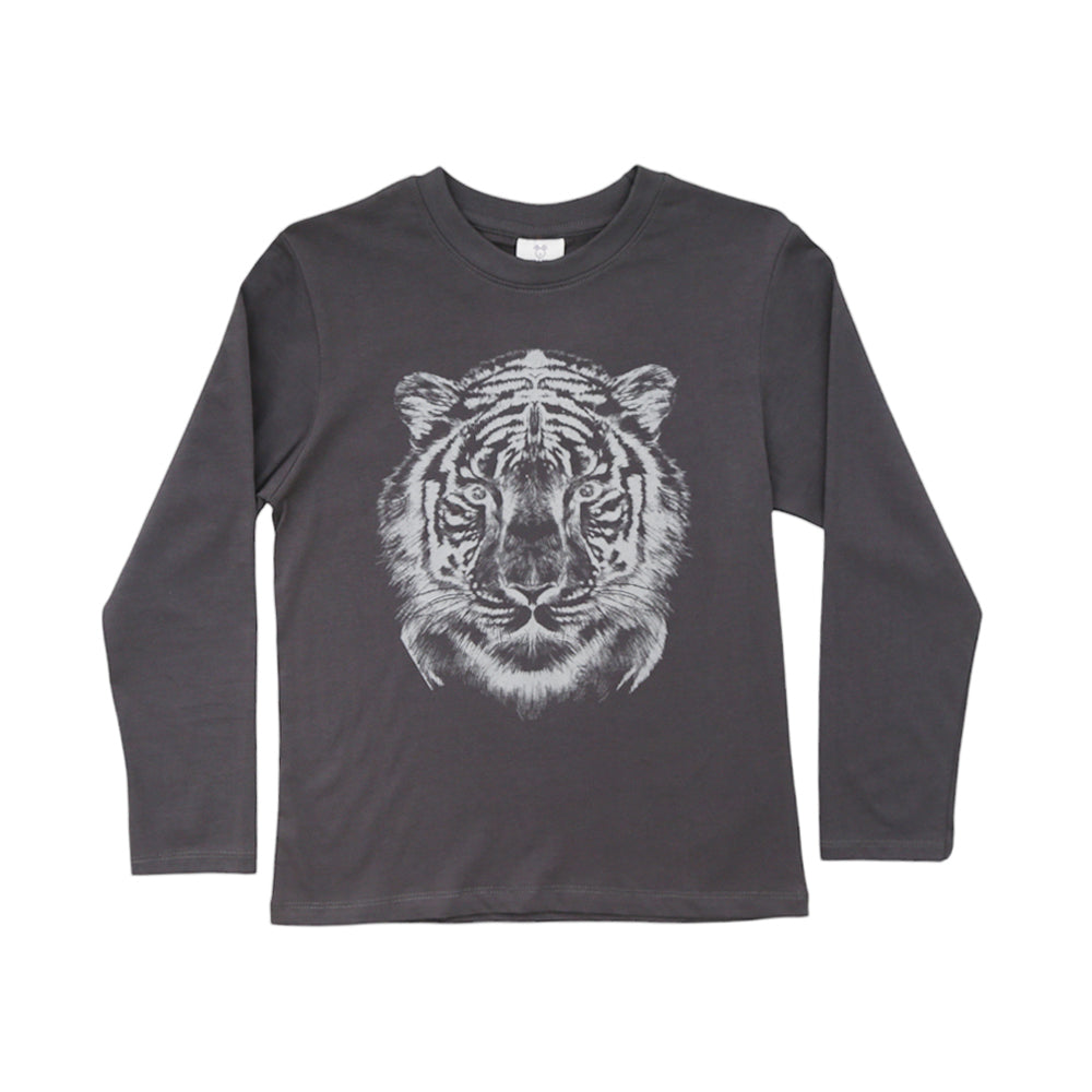 BOYS L/S T-SHIRT HOP & ROLL CHARCOAL MZW-23 6-7 YEAR JB213