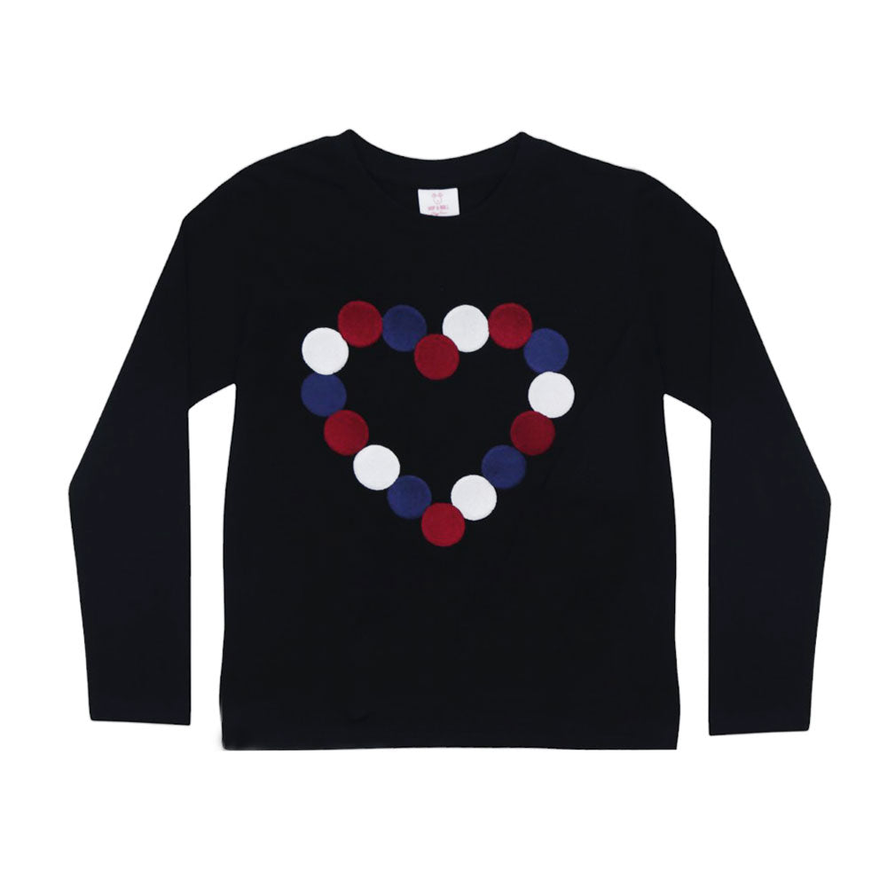 GIRLS L/S T-SHIRT HOP & ROLL BLACK MZW-23 6-7 YEAR JG201