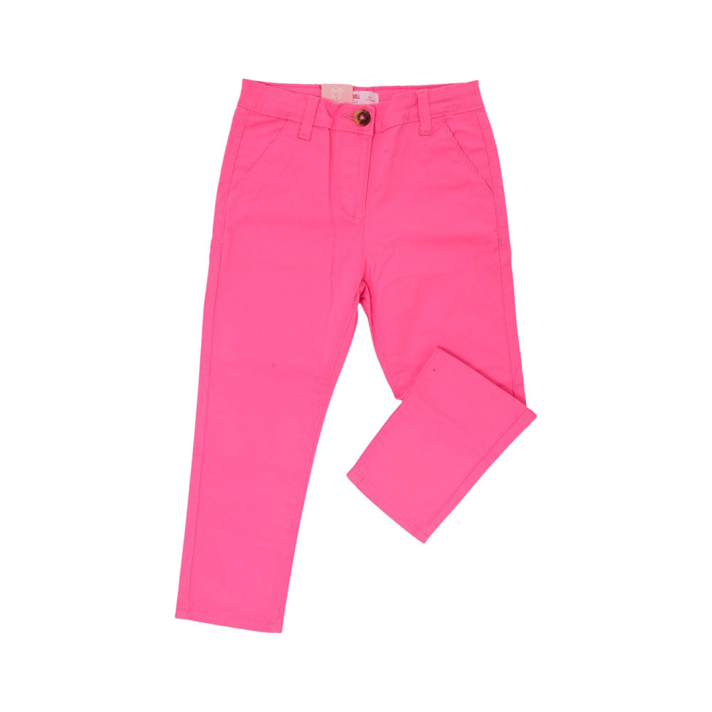 GIRLS CHINNO PANTS HOP & ROLL PINK MZW-23 4-5 YEAR JG501