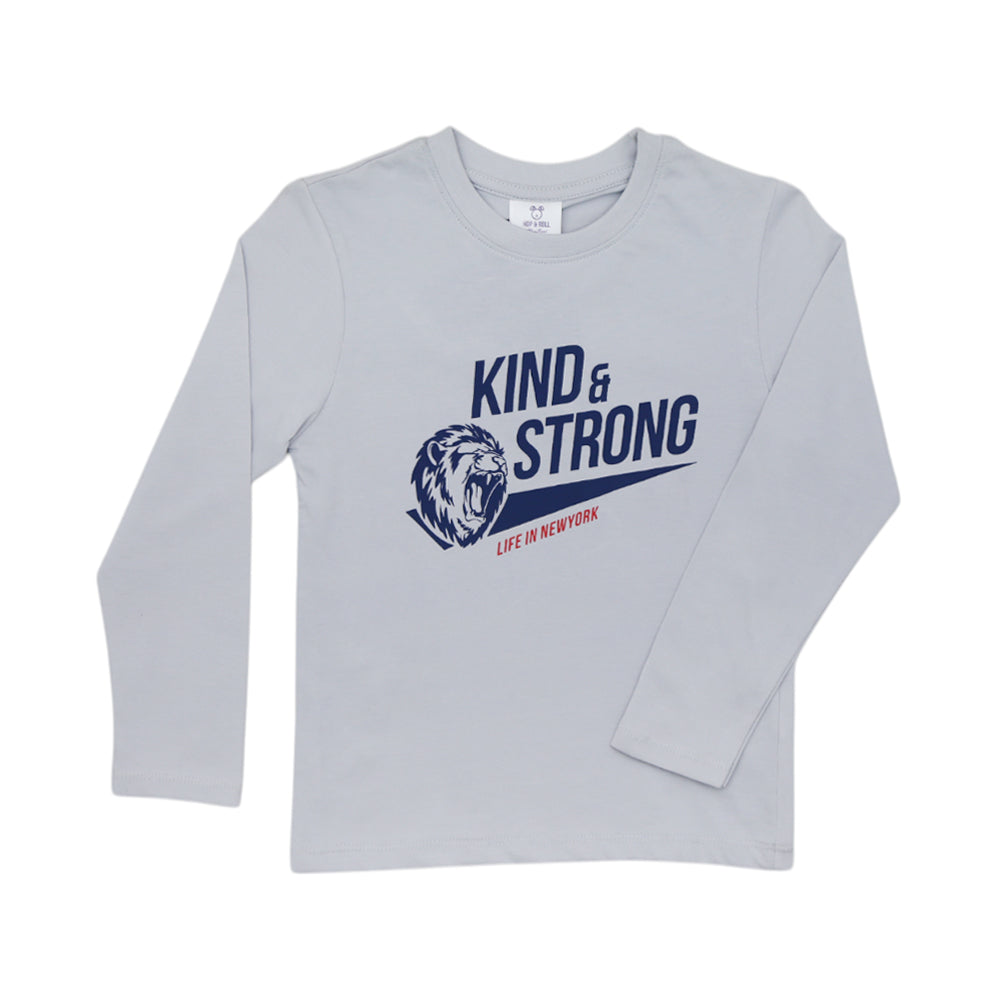 BOYS L/S T-SHIRT HOP & ROLL GREY MZW-23 4-5 YEAR JB208