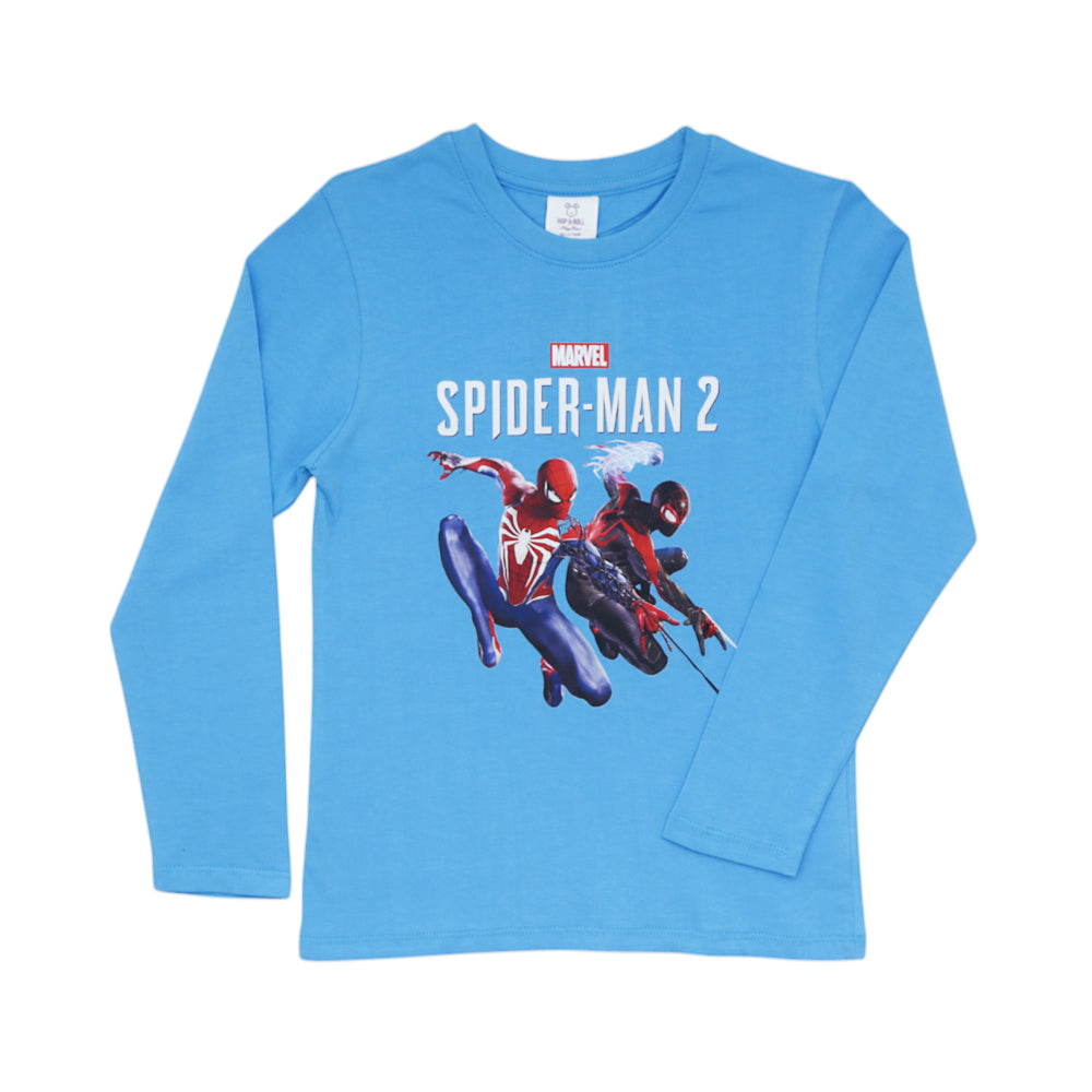 BOYS L/S T-SHIRT HOP & ROLL SKY BLUE MZW-23 6-7 YEAR JB214