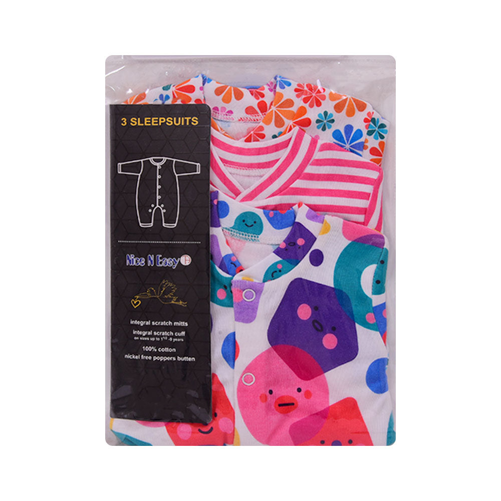 UNISEX L/S 3PC SLEEP SUIT W SOCKS N&E MZW-23 TANNY BABY