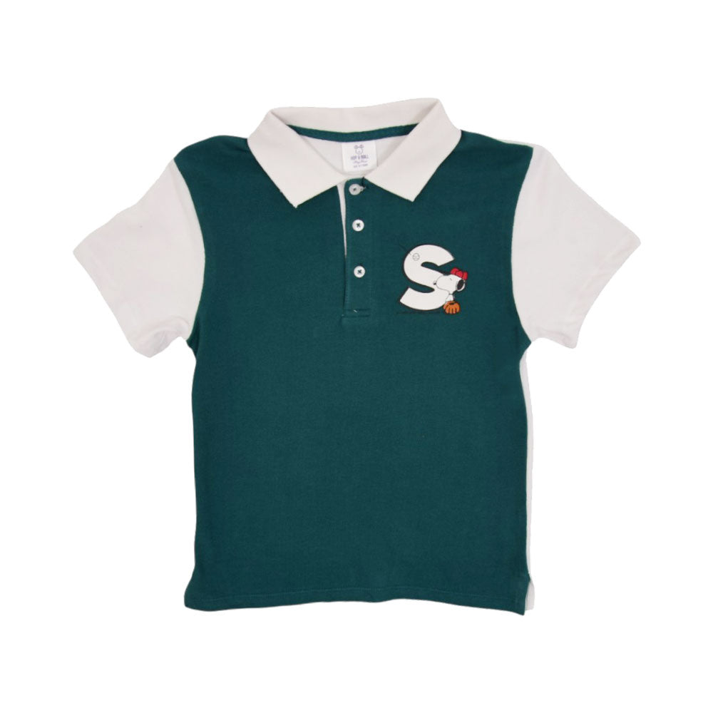 BOYS L/S POLO T-SHIRT HOP & ROLL GREEN MZW-23 6-7 YEAR JB402