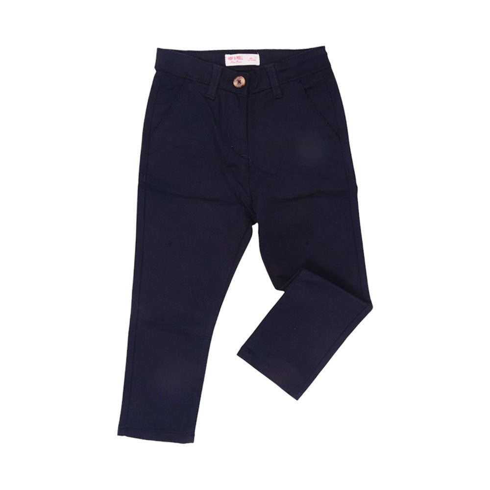 GIRLS CHINNO PANT HOP & ROLL NAVY MZW-23 2-3 YEAR JG508