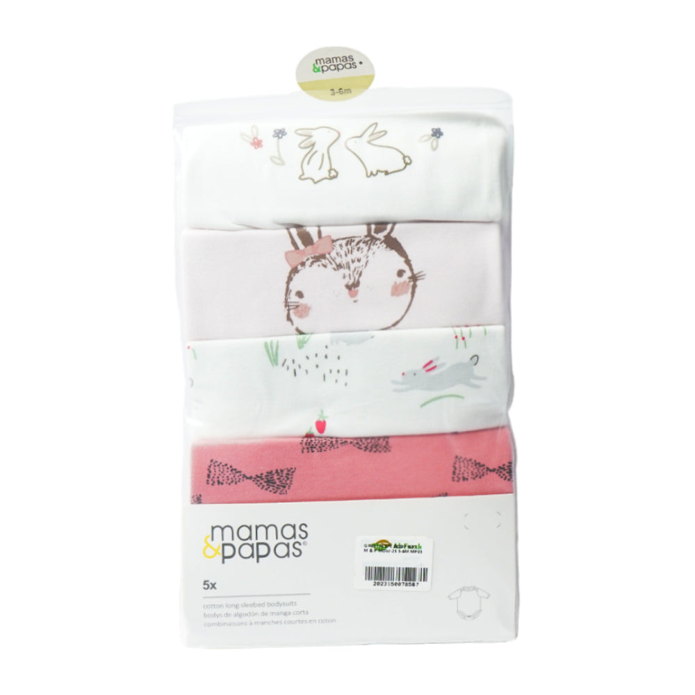 GIRLS L/S 5PC BODY SUIT M & P MDW-23 3-6M MP03