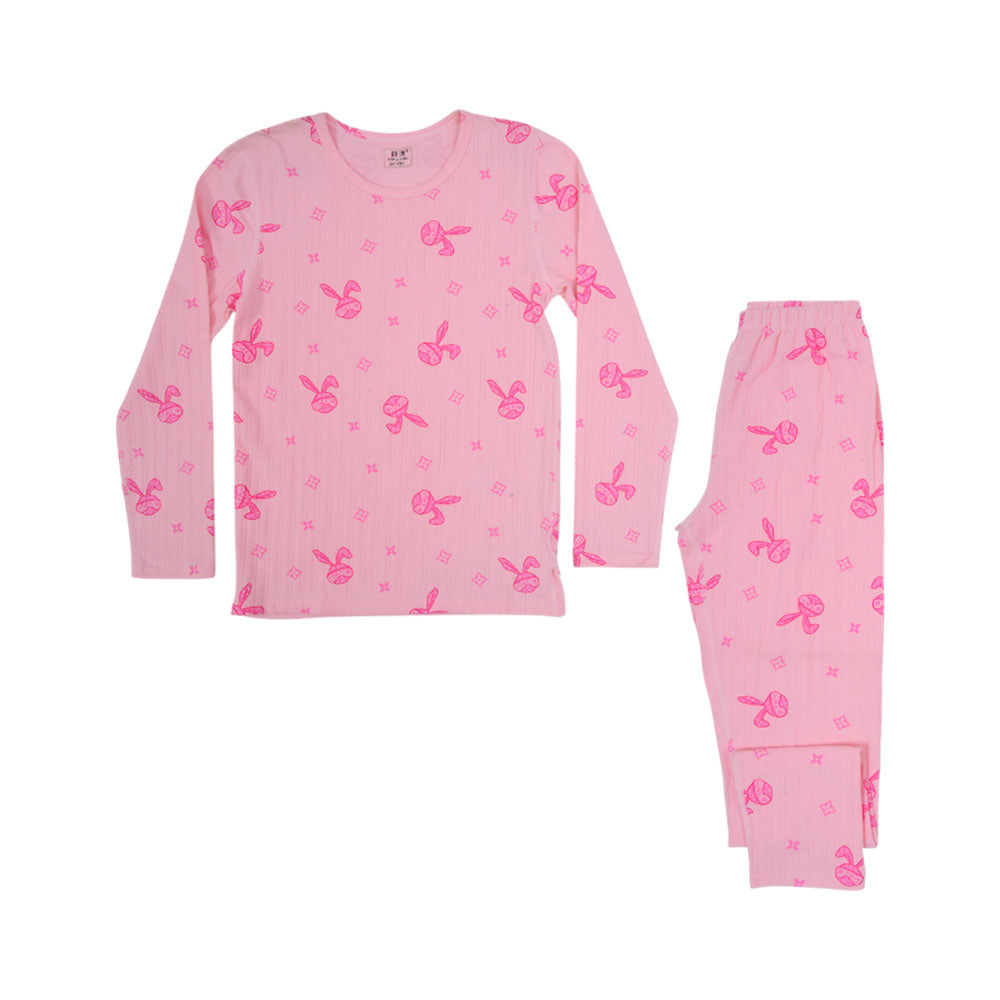 GIRLS L/S 2PC SLEEPING SUIT MDW-23 6-7 YEAR 002