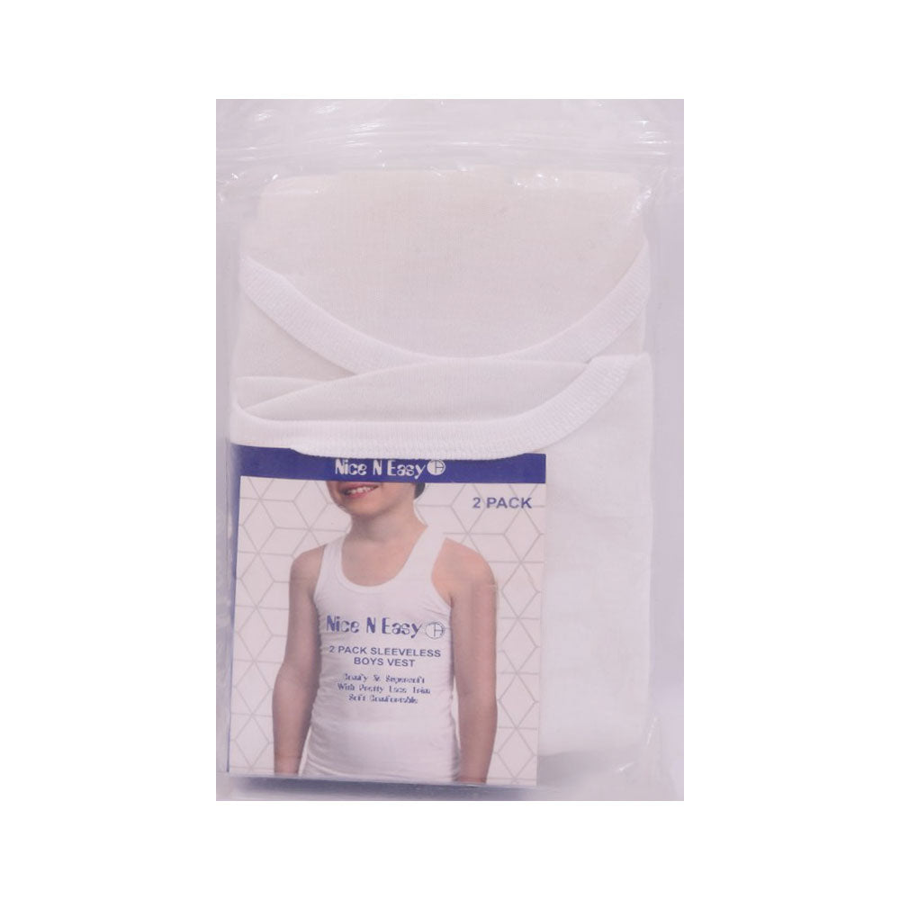 BOYS S/L VEST 2PC PACK NICE & EASY MZW-23 11-12 YEAR HC-009