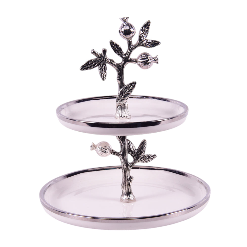DISH 2 TIER ORCHID WB-984