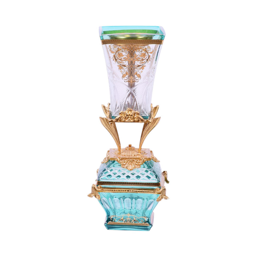 CANDLE STAND CRYSTAL BRASS IR E7-C36001-1 J306-588-2