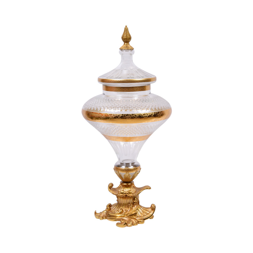 BOWL CANDY CRYSTAL BRASS IR E9-J2024-1 JSA08-20
