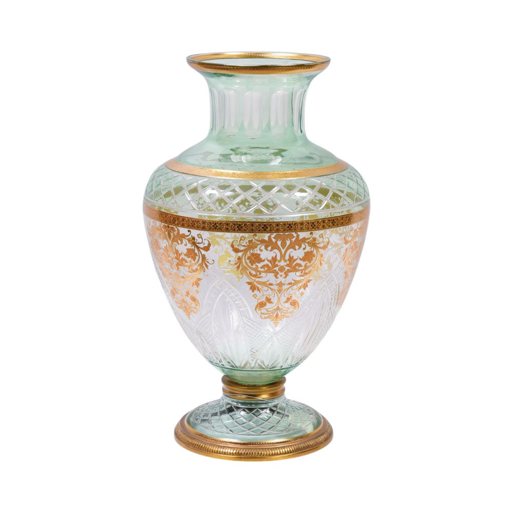 VASE CRYSTAL BRASS IR E9-V21016-1 J306-558-2