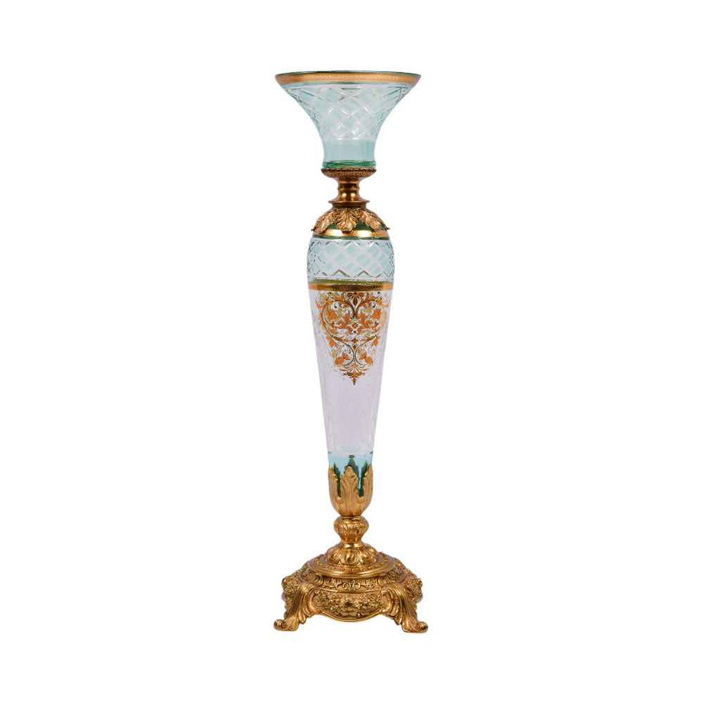 CANDLE STAND CRYSTAL BRASS IR EC6028-1 J306-558-2