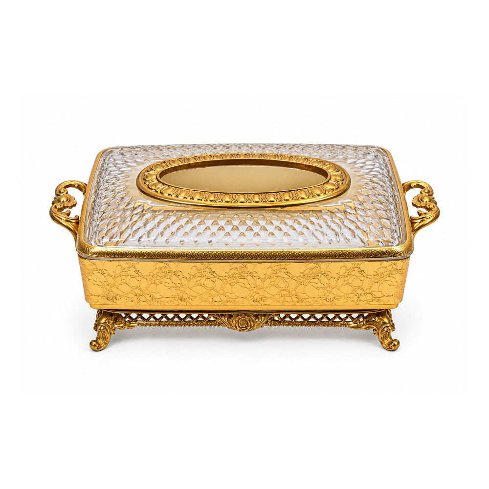 TISSUE BOX CRYSTAL BRASS IR H-C19-6018 JSA08-20