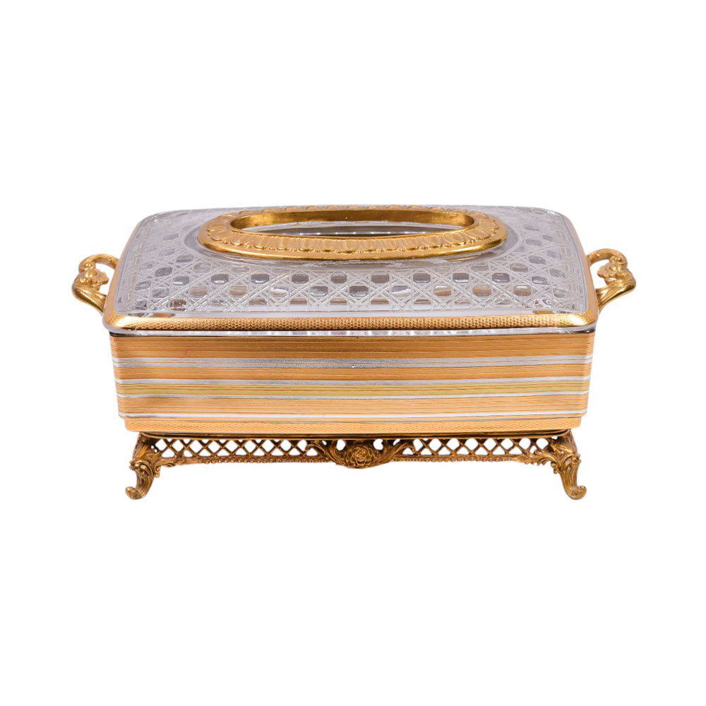 TISSUE BOX CRYSTAL BRASS IR H-C19-6018 JSB07-20