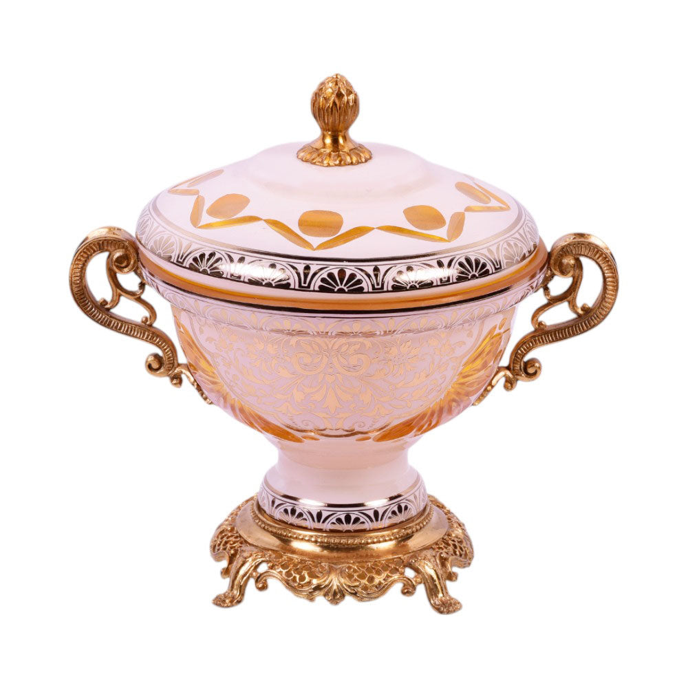 BOWL CANDY CRYSTAL BRASS IR H-J12-2012 J303-2-H13/A25