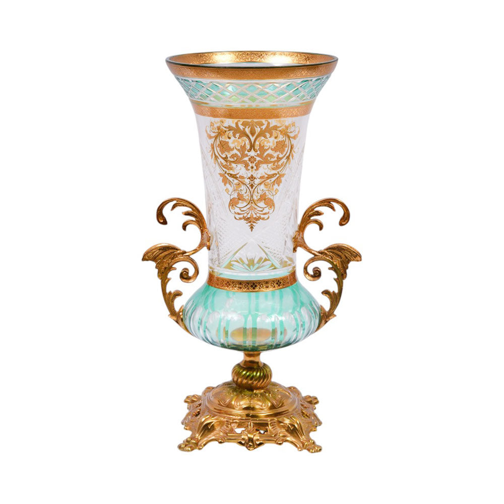 VASE CRYSTAL BRASS IR XT-107 J306-588-2