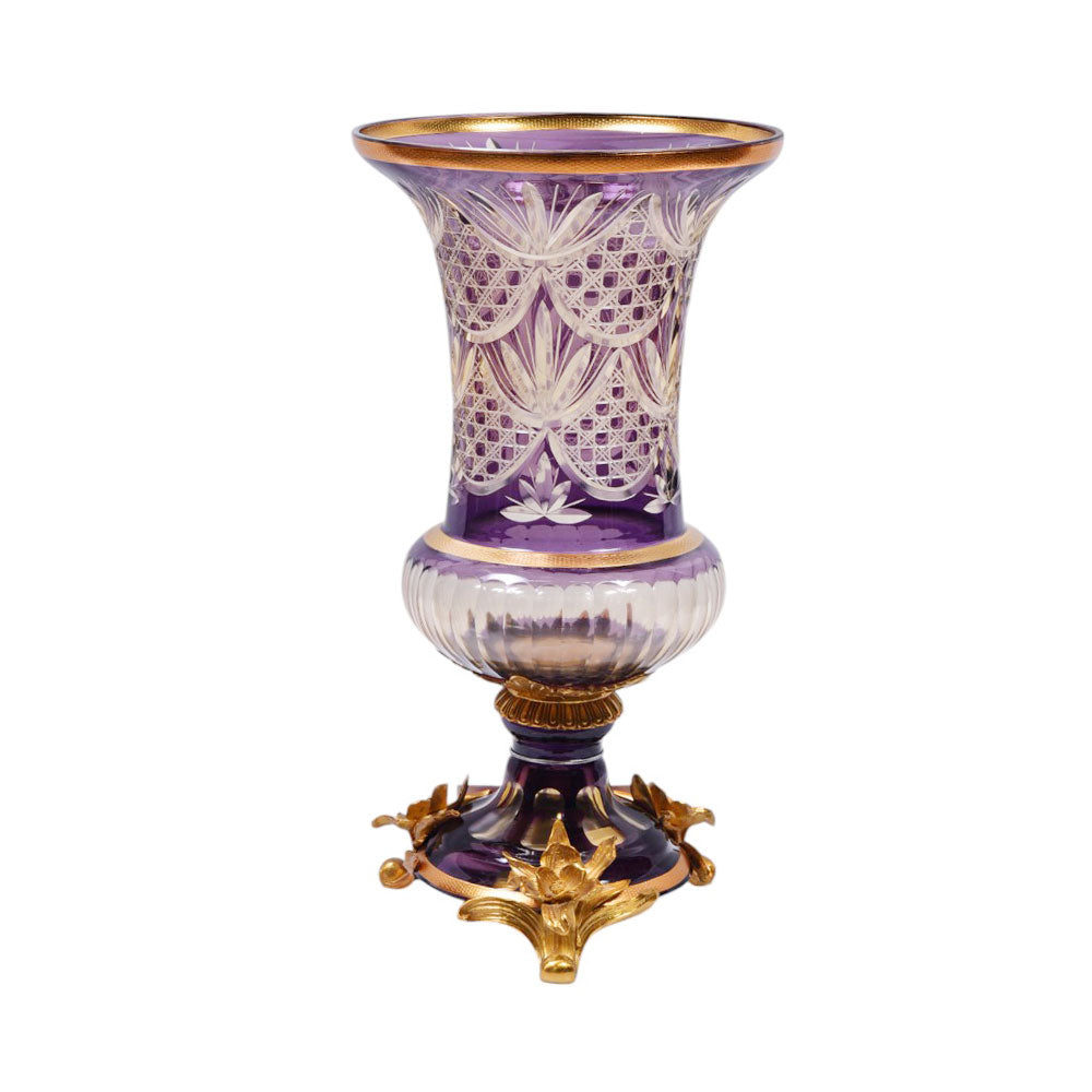 VASE CRYSTAL BRASS IR E9-V1083-1 JSV13-834