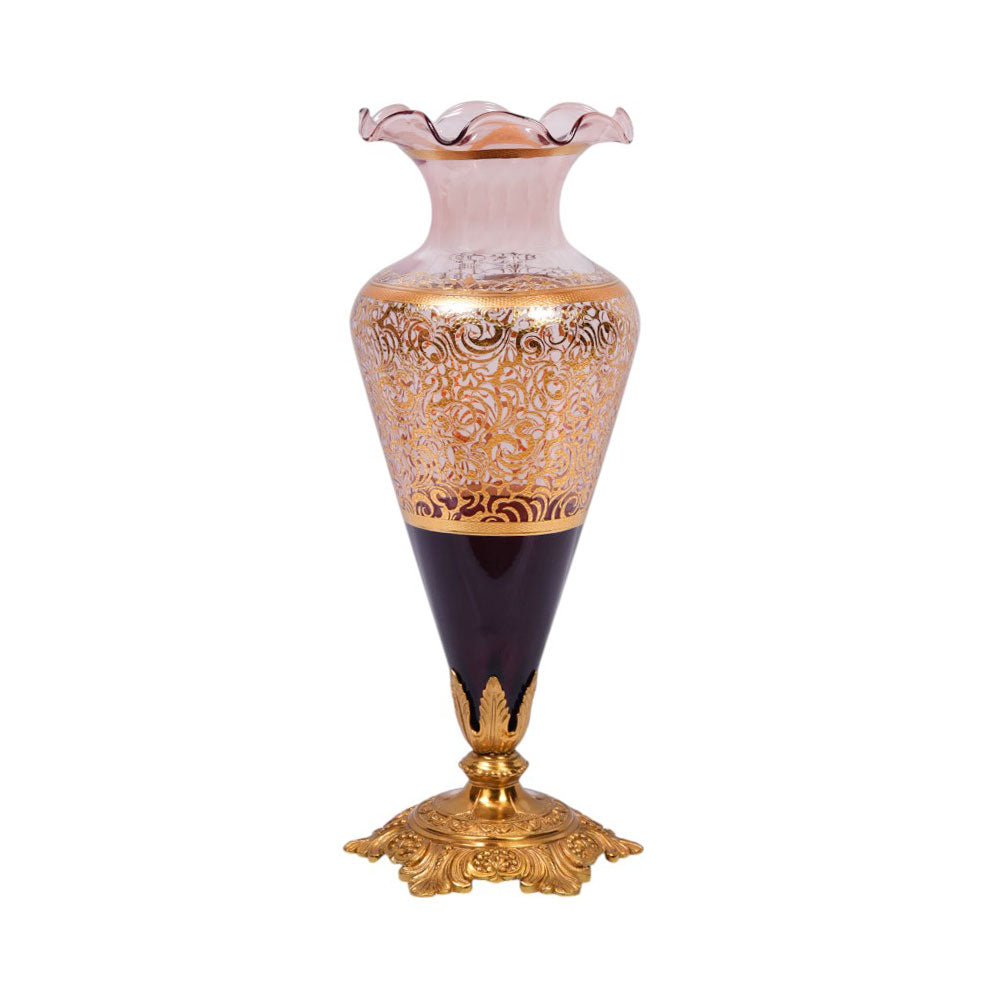 VASE CRYSTAL BRASS IR FK7-VG23-1 JS101-D18-4