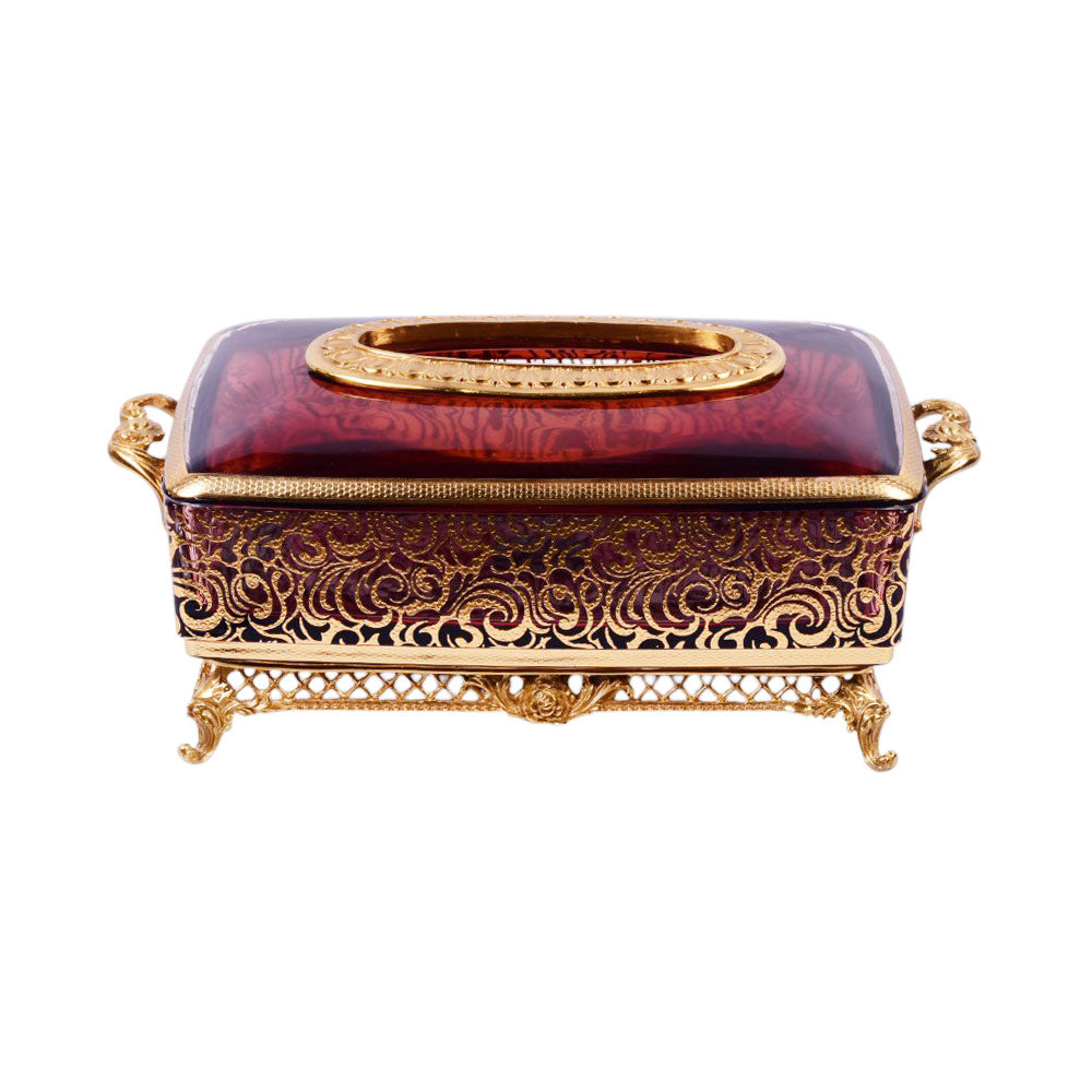 TISSUE BOX CRYSTAL BRASS IR H-C19-6018 JS101-D18-4