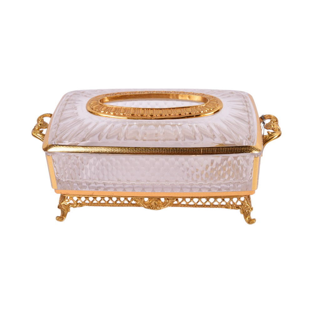 TISSUE BOX CRYSTAL BRASS IR H-C19-6018 JSA09-20