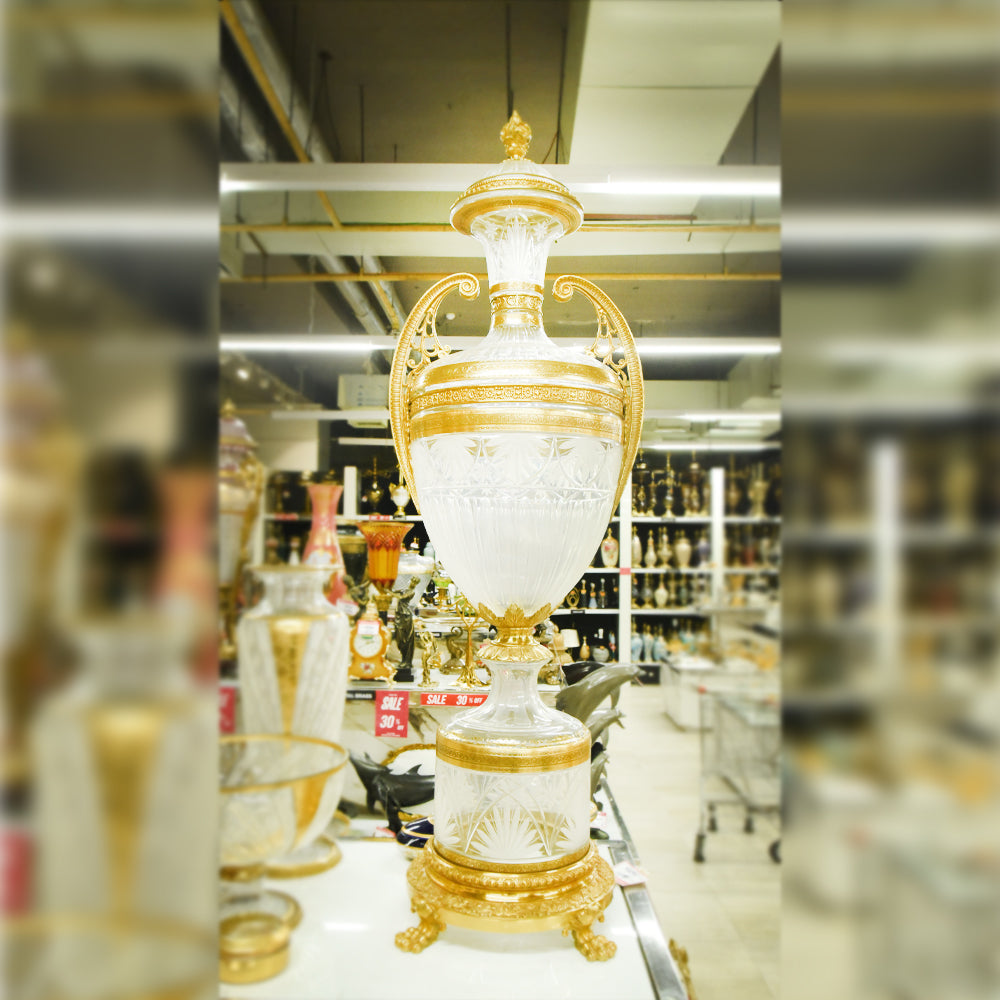 BOWL CANDY CRYSTAL BRASS IR H-J72-2065 JSC04-20