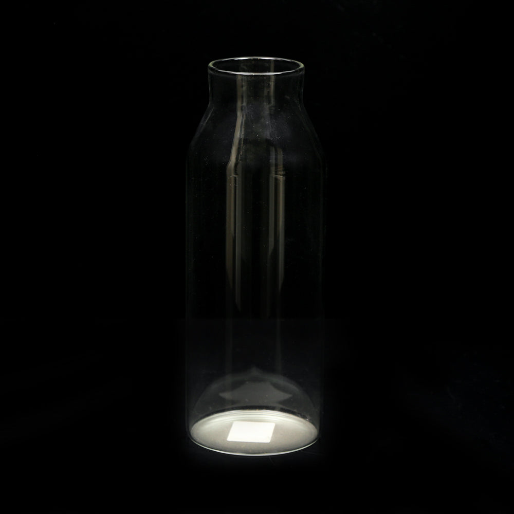 WATER BOTTLE GLASS CORK 1000 ML CLEAR 0838
