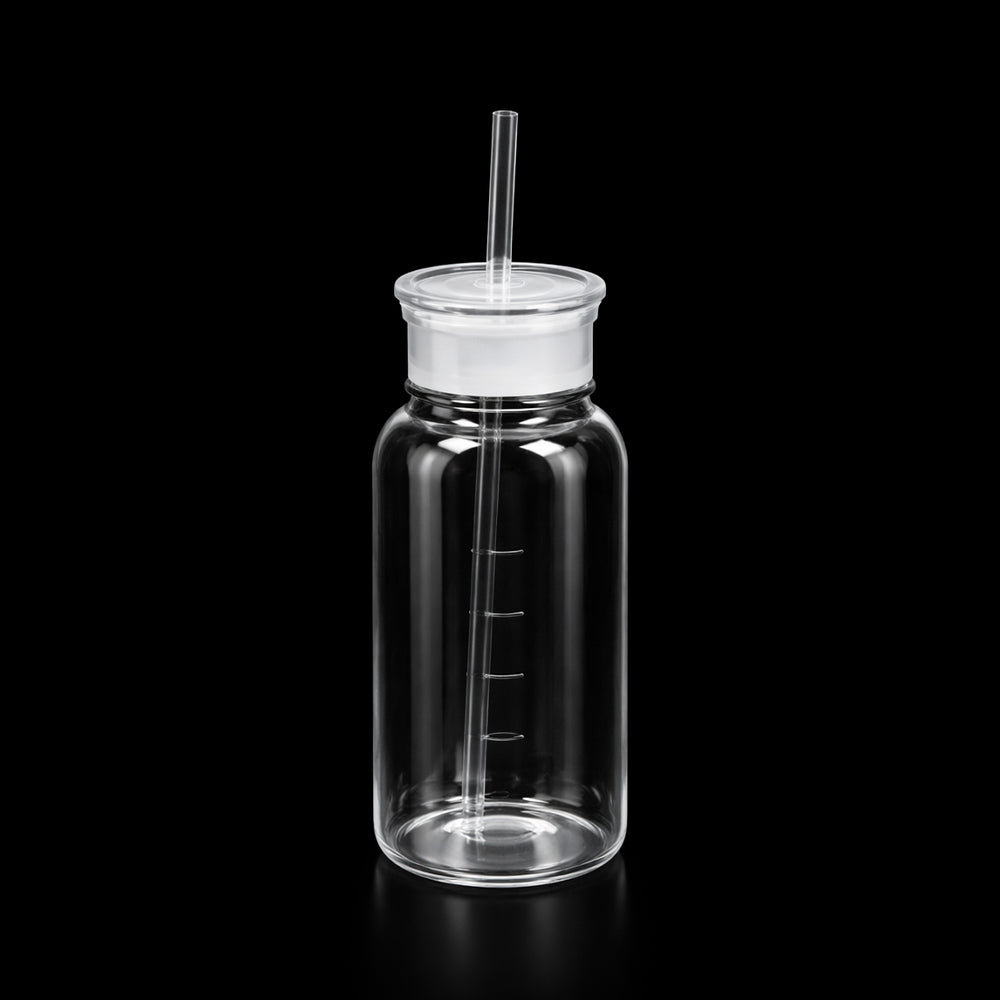 WATER BOTTLE GLASS 350 ML BOLICHA DOUBLE CAP 7-1/0882