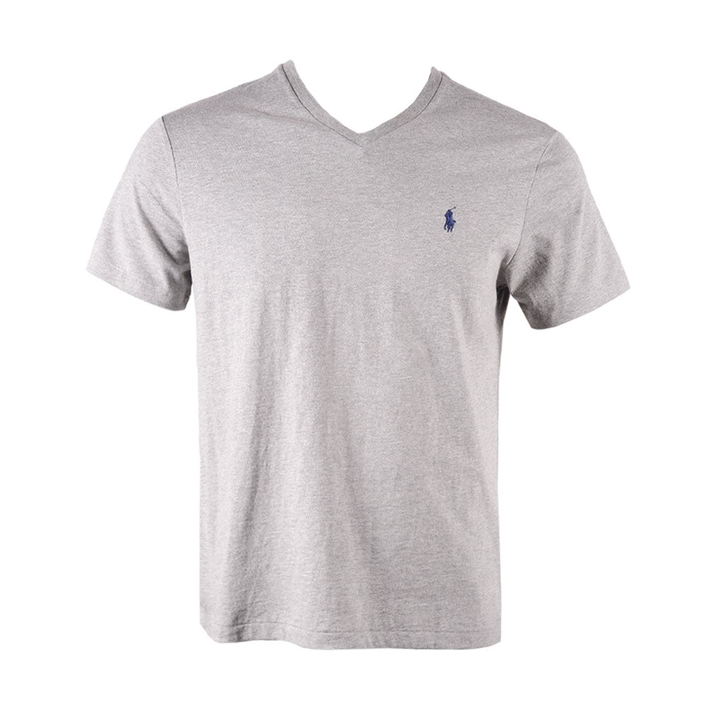 RL MEN S/S V.NECK SHIRT 687001 GRY L (IR.S)