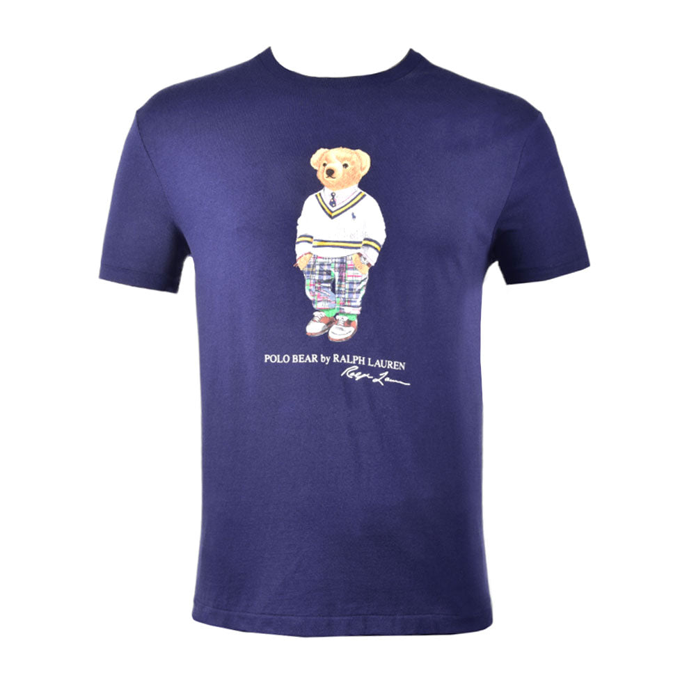 RL MEN BEAR S/S R.NECK SHIRT 106003 NVY L (IR.S)