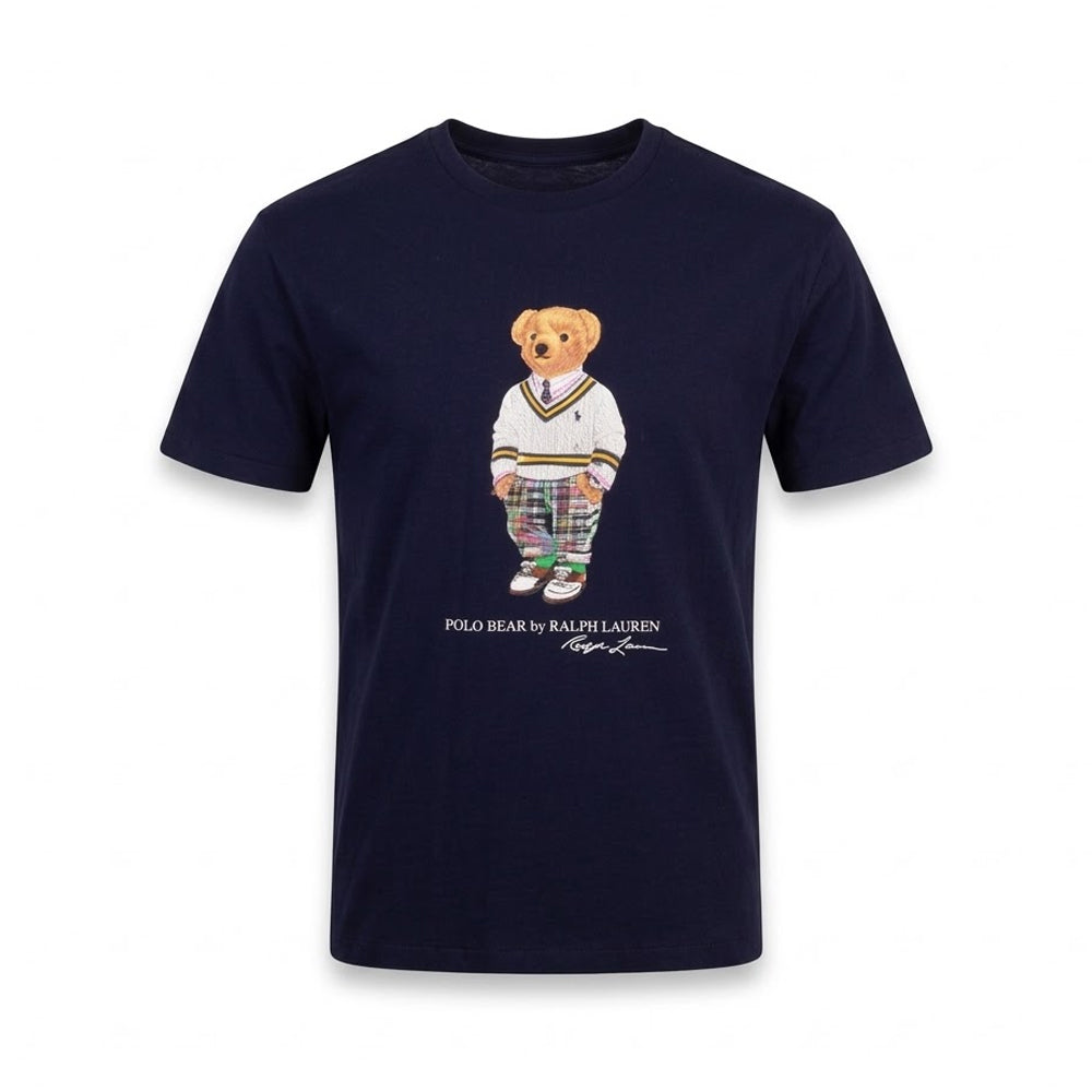RL MEN BEAR S/S R.NECK SHIRT 106003 NVY S (IR.S)