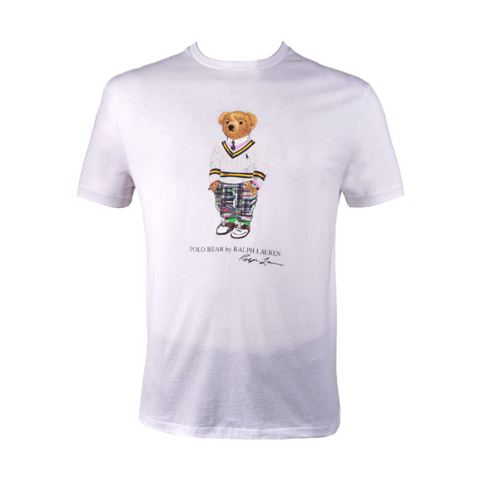 RL MEN BEAR S/S R.NECK SHIRT 106002 WHT M (IR.S)