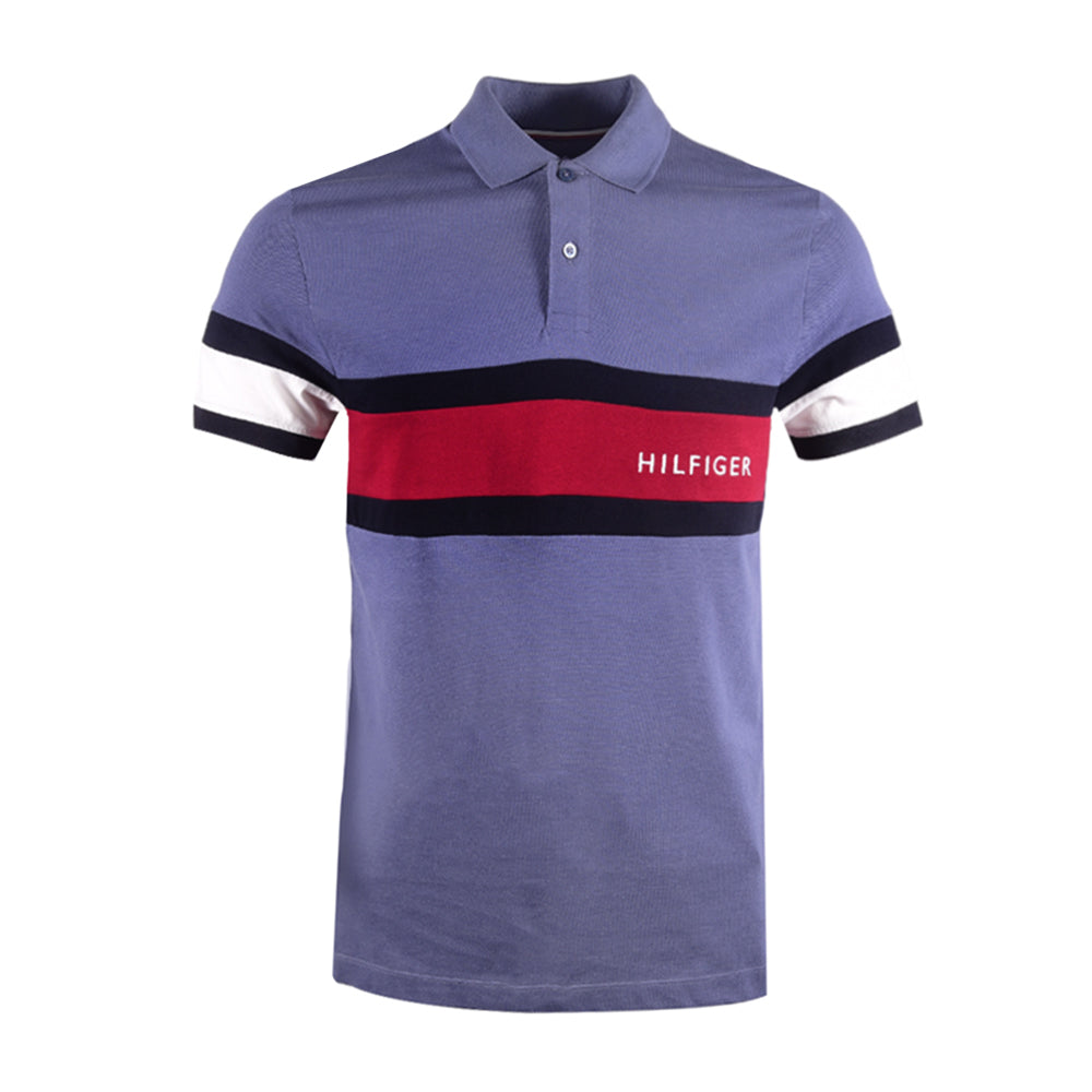 TH MEN S/S POLO SHIRT 78J9767-421 BLU L (IR.S)