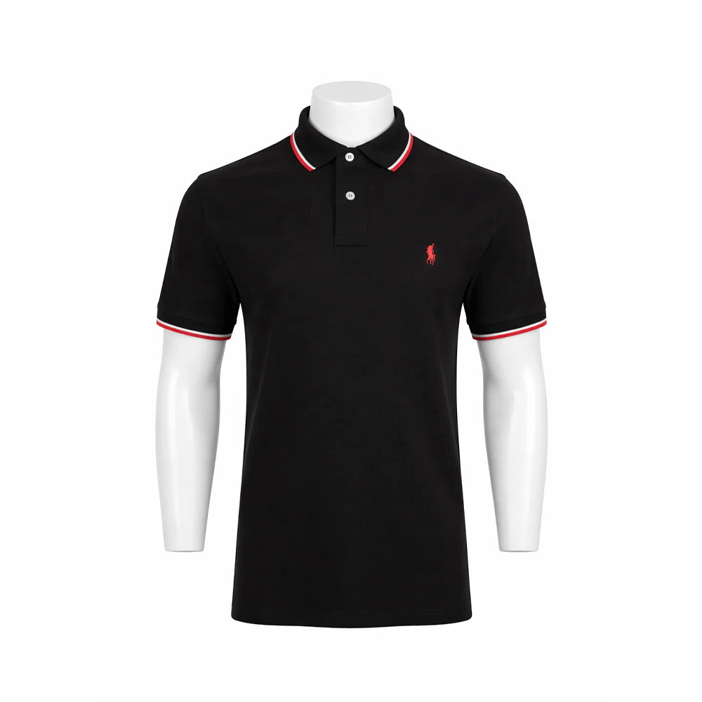 RL MEN S/S POLO SHIRT 275001 M BLK (IR.S)