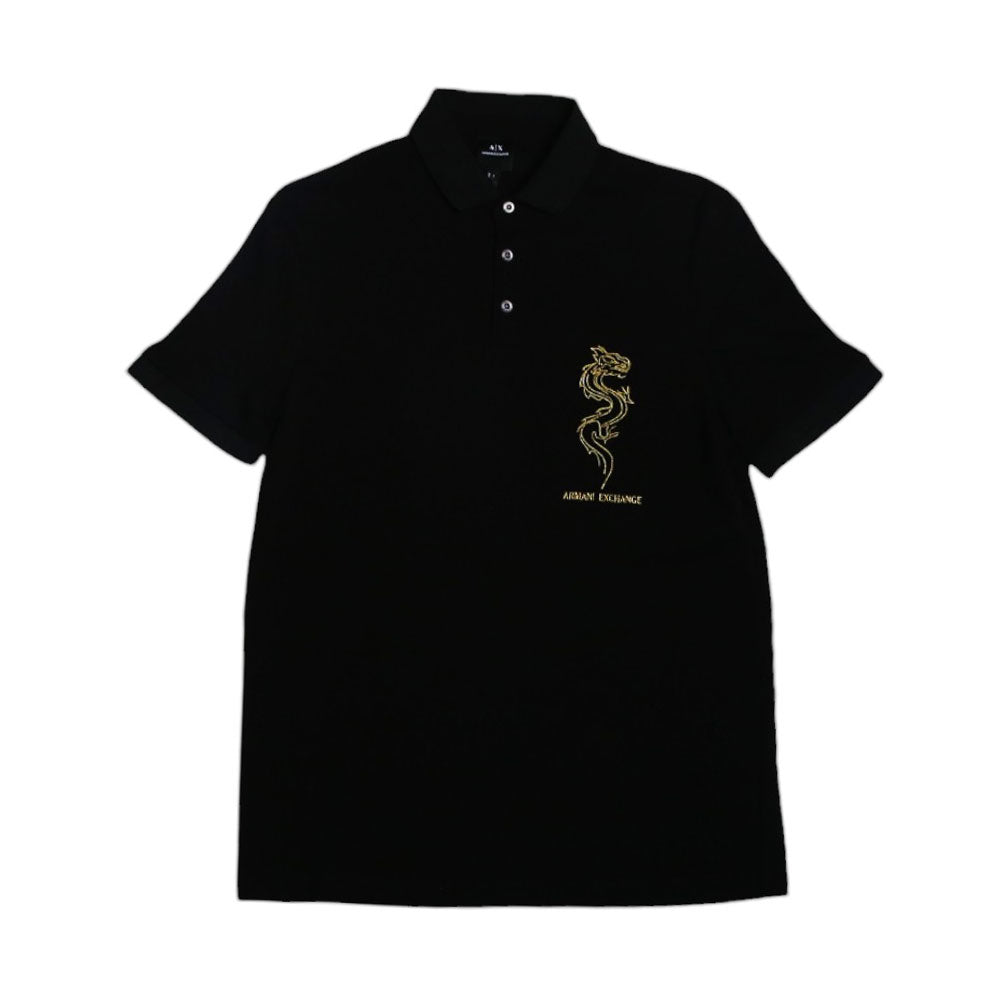 AX MEN S/S POLO SHIRT 3DZFDFZJM5Z1200 BLK L (IRS)