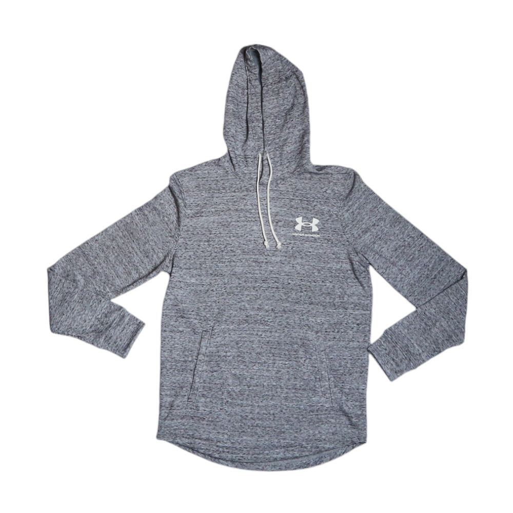 UA MEN L/S TERRY HOODIE 1370401-011 GREY S (IRW)