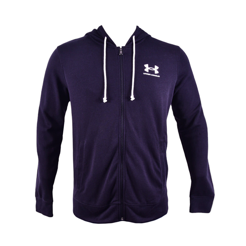 UA MEN L/S TERRY ZIPPER HOODIE 1370409-001 BLACK L (IRW)