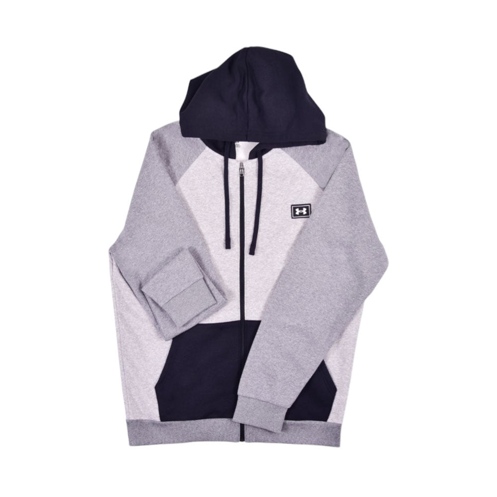 UA MEN L/S FLEECE ZIPPER HOODIE 1383096-011 GRY M (IRW)