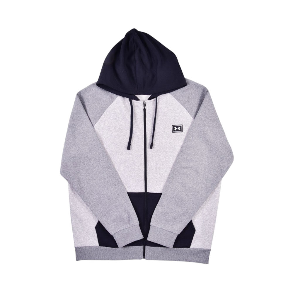 UA MEN L/S FLEECE ZIPPER HOODIE 1383096-011 GRY XL (IRW)