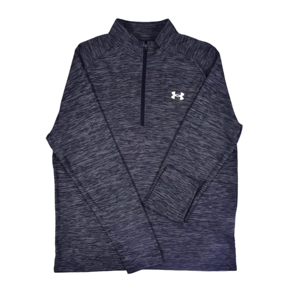 UA MEN L/S H-ZIPPER 1382797-001 BLK M (IRW)