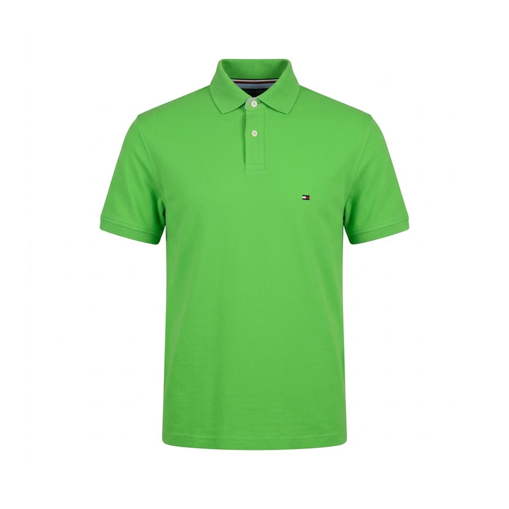 TH. MEN S/S POLO SHIRT 78JA572-332 GRN L (IRS)